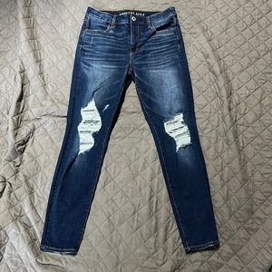 American Eagle 360 next level stretch high rise jegging. Size 10. Dark wash